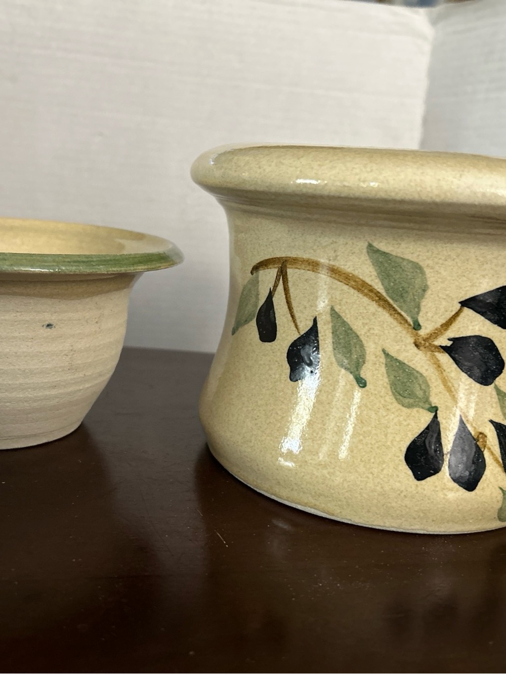 Contemporary pottery glazed stoneware dip chiller/ warmer Vtg not used